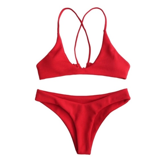 Zaful Other - 🌸 5/$10 Zaful Red Criss Cross Bikini Set Small